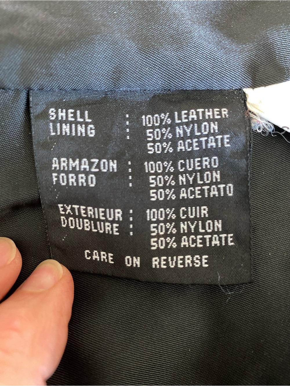 Black leather jacket, size medium - Picture 5 of 6